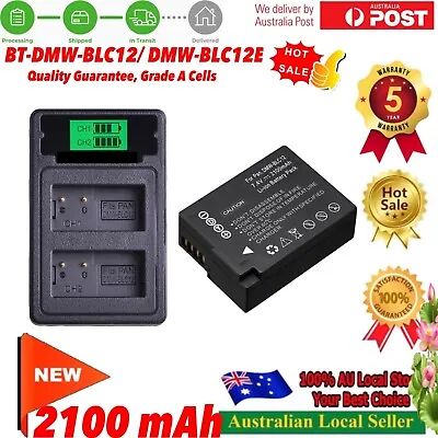 2100mAh DMW-BLC12 Battery + Dual Charger  For Panasonic Lumix FZ1000 FZ200 • $47.98