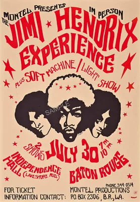 Vintage Music Poster Jimi Hendrix 1970s Gig Festival Advertising Art Print A3 A4 • £5.99