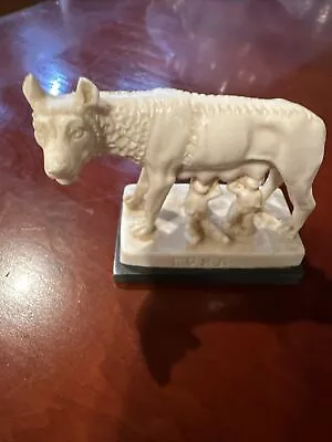 A.Santini Signed Capitoline Wolf Nursing Romulus Remus Sculpture • $50