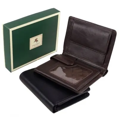 Mens Boxed Quality Leather Wallet By Visconti In Black Or Choc Brown • $46.83