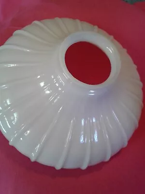 Vintage Milk Glass Lamp Shade Dia.7 1/4  Ribbed Light  2 1/4” FITTER  • $35