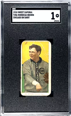 1910 Sweet Caporal (T206) Mordecai Brown SGC 1 • $375