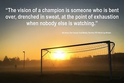 Motivational Poster: MIA HAMM - The Vision Of A Champion - 12x18  USA Soccer • $10