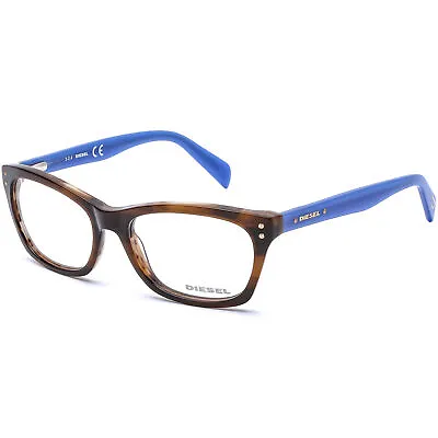 Diesel Women's Eyeglasses Dark Havana/Blue Rectangular Shaped Frame DL5073 050 • $13.99