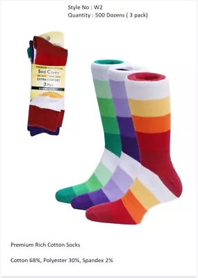 Ladies Socks Women Cotton Seamless Toe Breathable & Smart Rainbow Stripes Socks  • £8.99