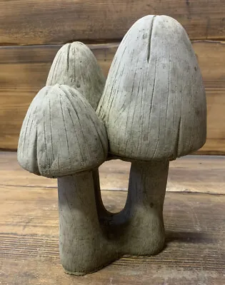 Stone Garden Traditional 3 Toadstool Mushroom 2 Piece Concrete Ornament • £25.67