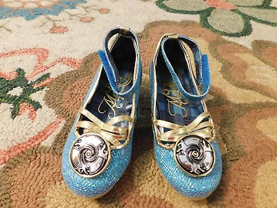 Rare Disney PRINCESS MERIDA Brave Wedge Shoes W Medallion Sz 7/8 Glitter Costume • $24.99