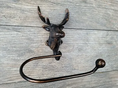 Iron Toilet Paper Holder Moose Bathroom Decor Antlers Ranch Cabin Bath Decor  • $49.95