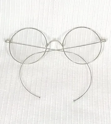 Vtg 40s WILLSON Round Glasses Thin Frame Chrome Metal Silver Clear Safety Lens  • $99