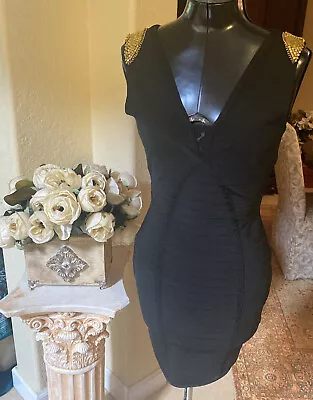 WOW COUTURE Little Black Bandage Bodycon Dress Size S • $17.99