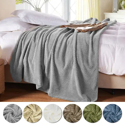 Warm Throw Blanket Luxuy Fleece Faux Fur Mink 300GSM F/ Home Sofa Bed Twin/Queen • $16.96