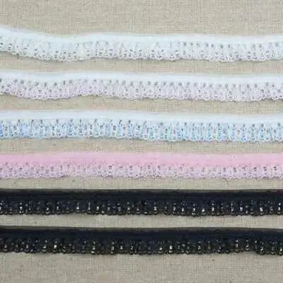 Dainty Narrow Gathered Frilled 15mm Lace Trim. Choice Of Shades • £24.99