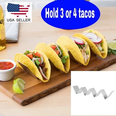 Stainless Steel Taco Holder Stand Taco Tray With 3 Or 4 Compartments 10.5x2x2'' • $11.88