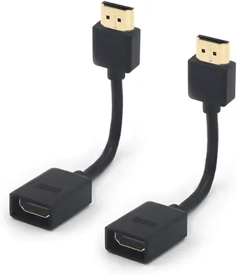 HDMI Male To Female Swivel Adapter HDMI Extension Gold Plated Converter 2-Pack  • $13.99