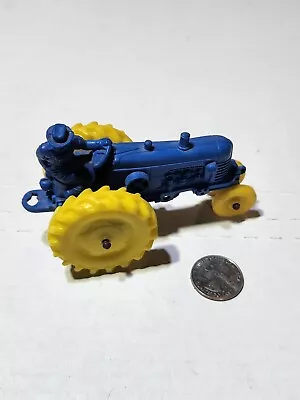 Vintage Auburn Rubber Co Blue Tractor Hard Plastic • $9.99