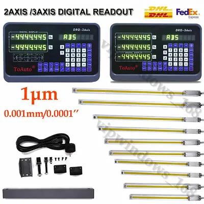 1um Linear Scale 2/3 Axis Digital Readout DRO Display For CNC Milling Lathe • $172.13