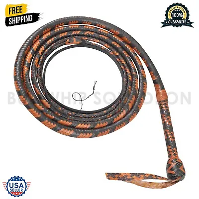 Kangaroo Leather Whip Genuine Kangaroo Hide Leather Bullwhip 4 To 12 Feet Long • $68.39