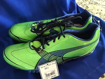 NEW Puma Track Field Spikes Shoes Sprint Complete TFX Mens Sz 11 Lime Green • $35.99