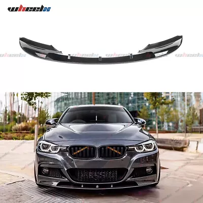 For Bmw 3 Series F30 M Sport 12-18 Gloss Black Front Bumper LipSplitter Spoiler • $59.62