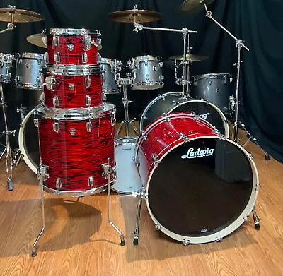 Ludwig KeyStone X 4-Piece Oak Shell Pack In Red Swirl - L78205AX61 • $2299.99