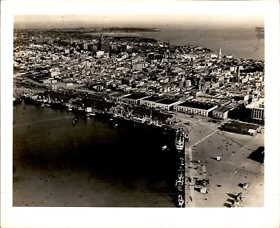 LD325 Original Photo MONTEVIDEO URUGUAY COAST AERIAL SOUTH AMERICA CITY • $20