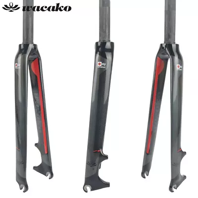 New 700C 1-1/8 Disc Brake Carbon Road Bike Bicycle Fork Tapered/Straight Cycling • £69.59