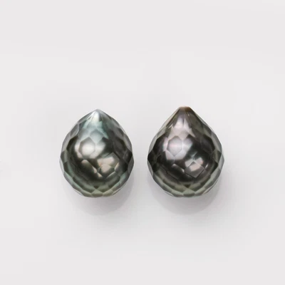 $36.31 • Buy 8.1mm+8.2mm Faceted Black Gray Tahitian Saltwater Loose Pearl Undrilled,8.4Carat