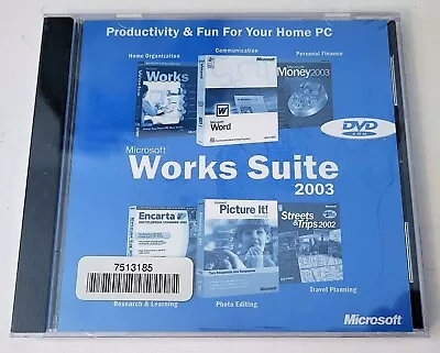 Microsoft Works Suite 2003 Software CD - Comes With Product Key New SEALED • $12.90