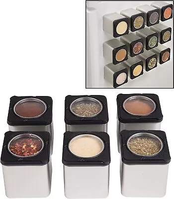 Magnetic Spice Jars - Tins Attach To Most Refrigerator Doors - Shake Or Pour • $17