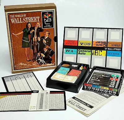 The WORLD Of WALL STREET Hasbro 4000 Vtg Board Game Bookshelf NBC 1969 Complete • $19.85