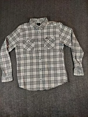 RVCA Flannel Shirt Large Men’s Black & White Plaid Harvest Long Sleeve Flannel • $21.99