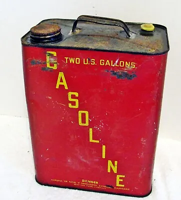 Vintage Gas Can Edward Two Gallon Red & Yellow Metal Gasoline Gas Can • $15