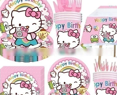 82pcs Hello Kitty Street Birthday Party Supplies Banner Balloons Set Decoration • $9.95