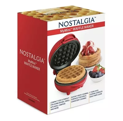 Nostalgia MyMini Waffle Maker 5  Non-Stick Cooking Surface. NEW Factory Sealed • $9.45