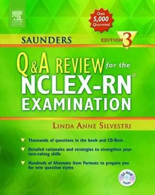 $6.90 • Buy Saunders Q & A Review For The Nclex-Rn(r) Examination: Saunders Q & A Review...