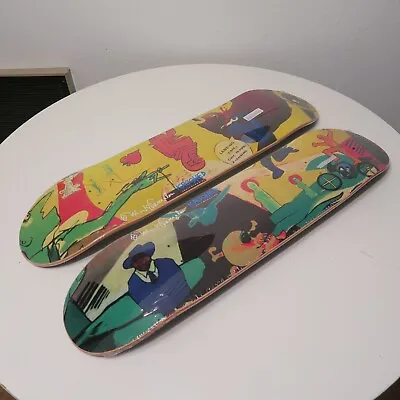 Krooked Mark Gonzales Fine Art Deck Set 2 Skateboards Supreme Mural Collage Nyc • $399.99