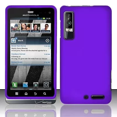 Hard Rubberized Case For Motorola Droid 3 XT862 - Purple • $8.75