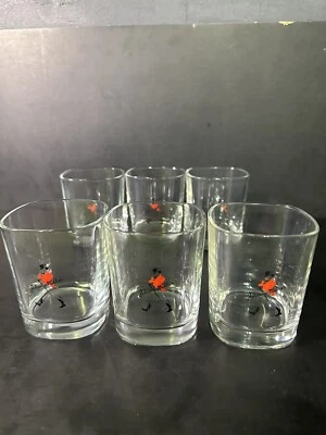 $45 • Buy Johnnie Walker Red Scotch Whisky Walking Man Glasses  X6