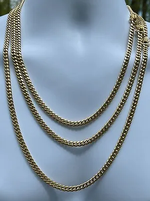 Real Mens Miami Cuban Link Chain Necklace Or Bracelet Gold Plated Stainless 6mm • $27.44