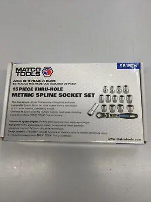 Matco SB15TH 15 PIECE THRU-HOLE DRIVE METRIC SPLINE SOCKET SET • $179.99