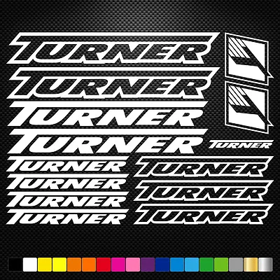 FITS Turner Vinyl Decals Stickers Sheet Bike Frame Cycle Cycling Bicycle  • £7.88