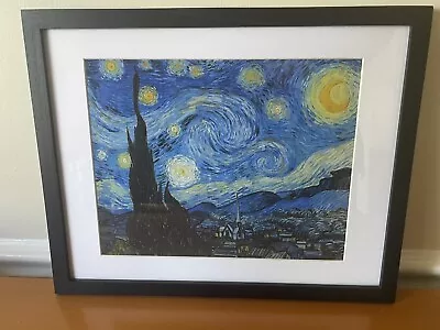 Vincent Van Gogh Starry Night Painting Framed Print 15x12 Wall Art Moon Stars • $29.99