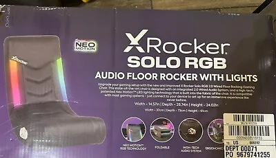 X Rocker Solo RGB Audio Floor Rocker Gaming Chair Black Mesh NIB • $51.99