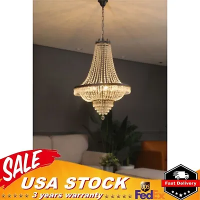 French Empire Crystal Chandelier Antique Vintage Ceiling Lighting Pendant Lamp • $159.90