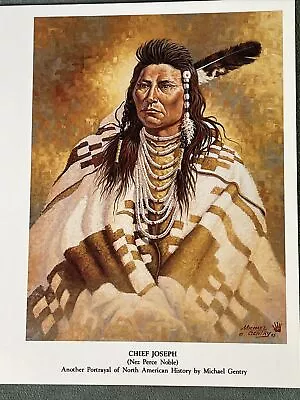 Michael Gentry Art Card  CHIEF JOSEPH - 1876 Native American Nez Perce Indian • $9.99