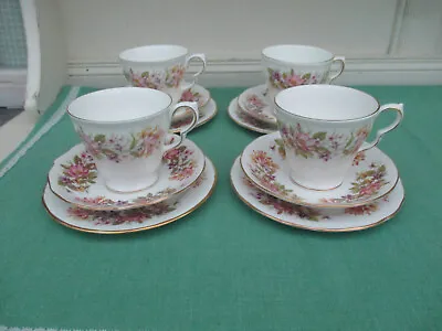 4 X Colclough Trios WAYSIDE - Cups Saucers & Tea Plates- Excellent • £10.99
