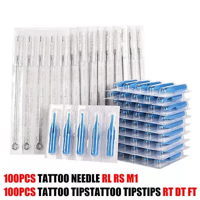 200x Mixed Disposable Tattoo Needles Tattoo Cartridges Set Tattoo Supplies Tips • $28.19