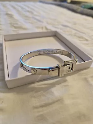 Michael Kors Colby Bangle Silver Platinum Buckle Bracelet • £74.99