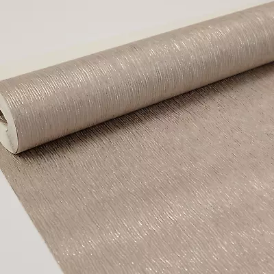 £10.95 • Buy Muriva Plain Rose Gold Brown Metallic Wallpaper Heavy Thick Textured Foil Vinyl