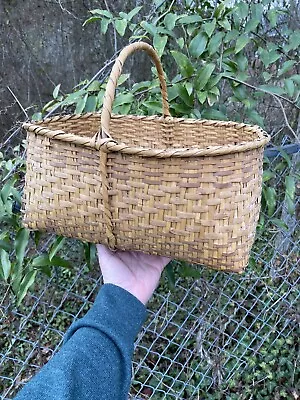 Antique Early Large Patina Choctaw Indian Basket Dyed River Cane Aafa Primitive • $224.99